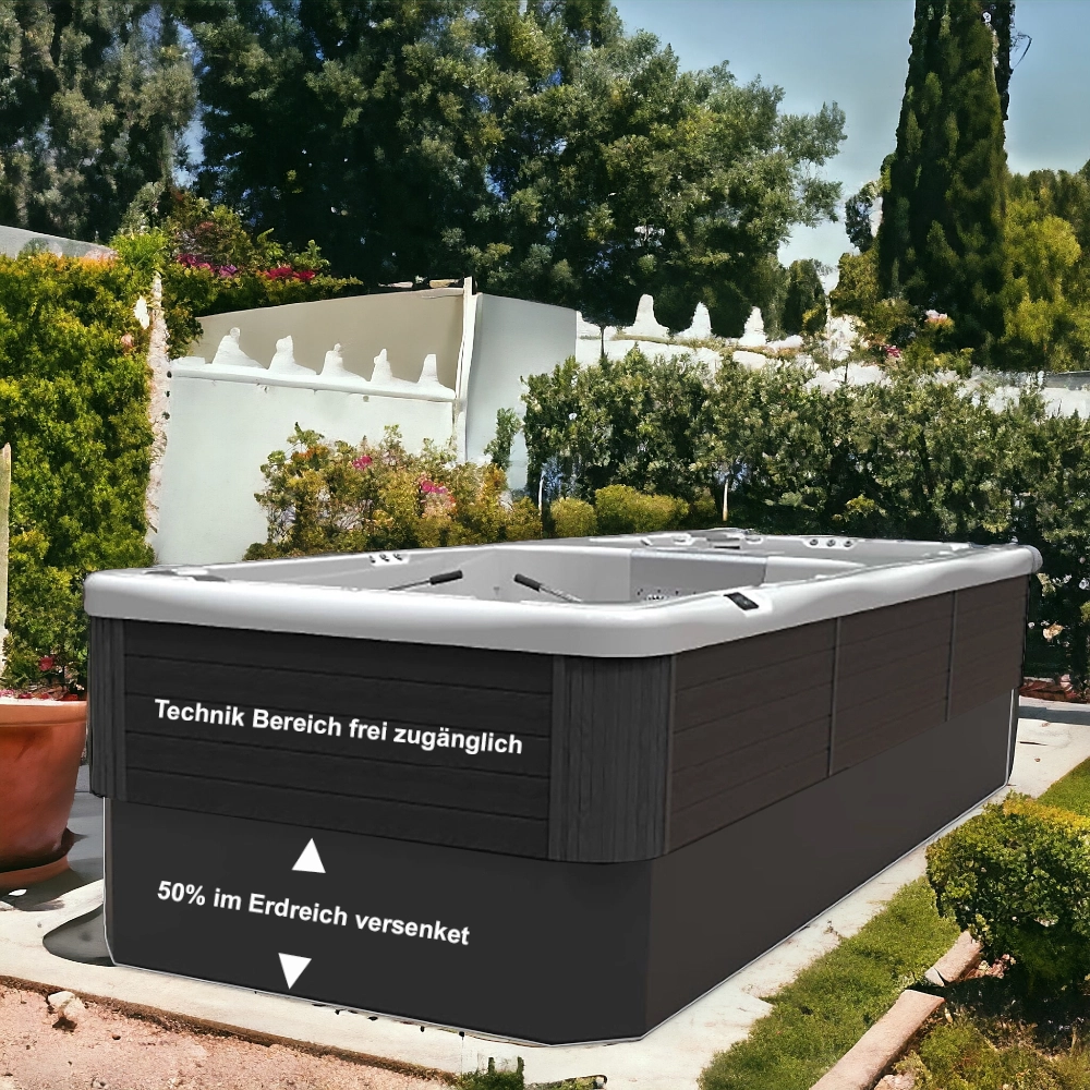 Wellis Schwimmspa Teilversenkung Semiground - Poolbauer Aargau
