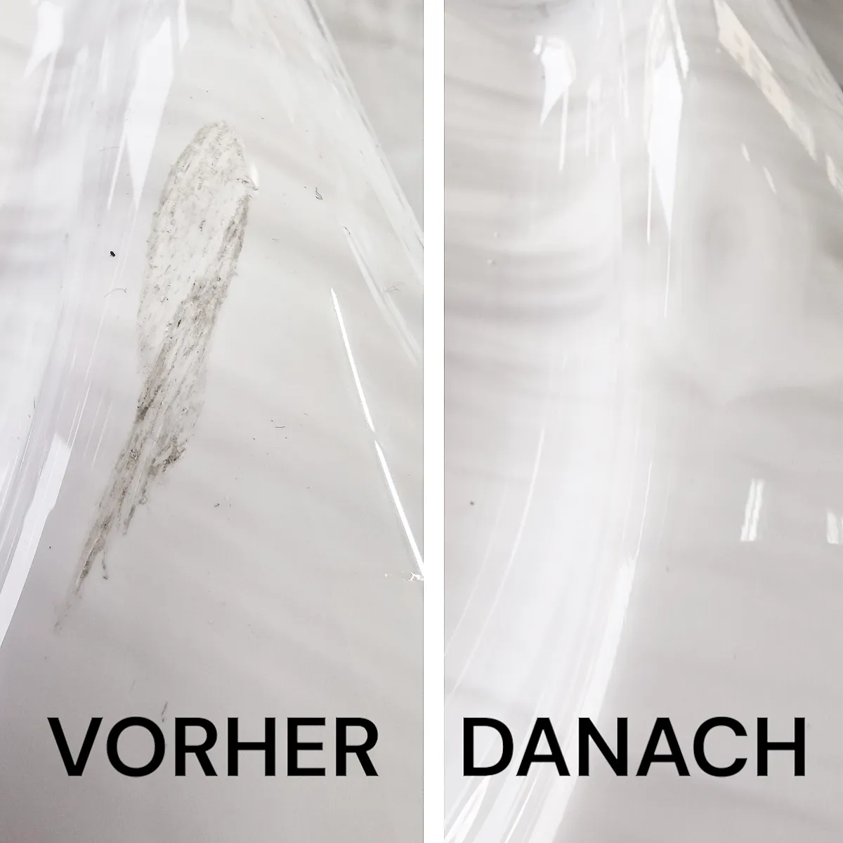 Kratzer in der Wanne vor der Politur