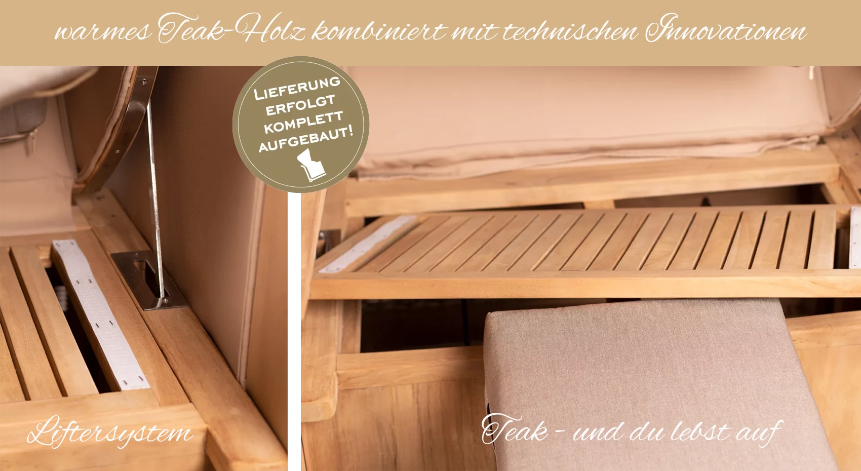 Teak Strandkorb 1er - die Königin in Deinem Garten