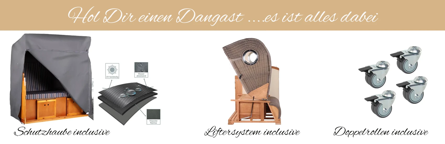 Der Teak Strandkorb Dangast....alles dabei