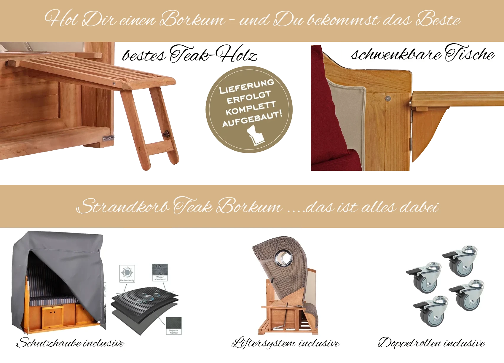 Bestes Teak-Holz kommt zum Einsatz aus nachhaltigem Anbau