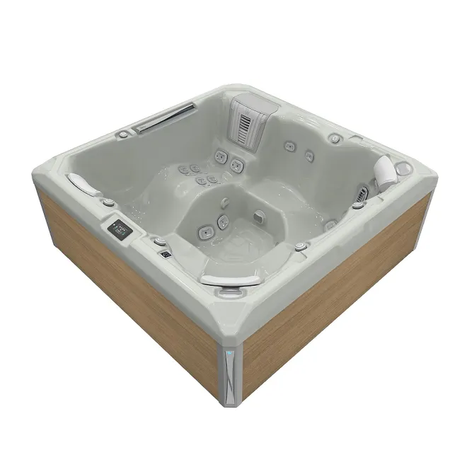 Wellis Atlas Peak Life Essential Whirlpool, WELLIS Wannenfarbe / Aussenverkleidung: SOFT SILK / LIGHT MAPLE