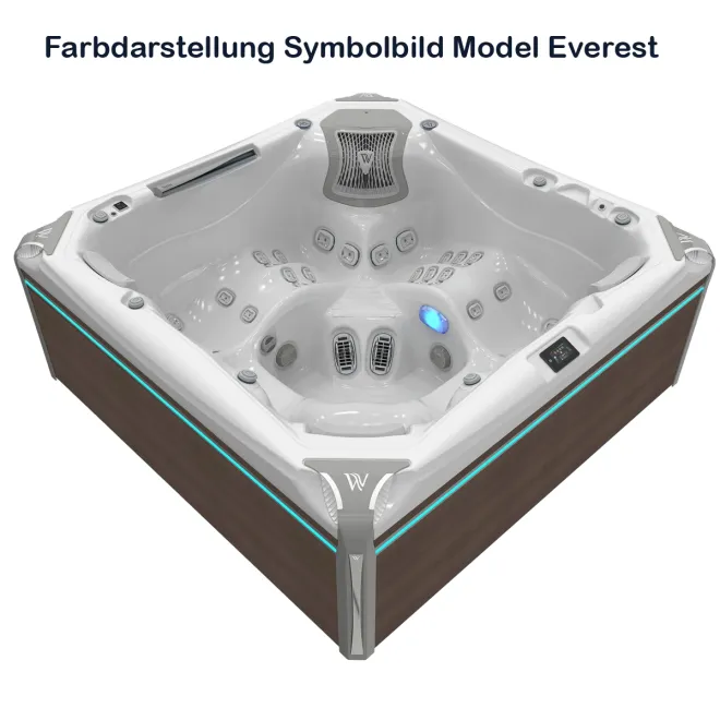 WELLIS ATLAS DELUXE PEAK LIFE, WELLIS Wannenfarbe / Aussenverkleidung: ICE WHITE / GRAPHITE BROWN