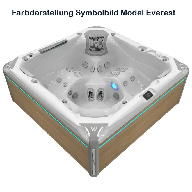 WELLIS ATLAS DELUXE PEAK LIFE, WELLIS Wannenfarbe / Aussenverkleidung: ICE WHITE / LIGHT MAPLE