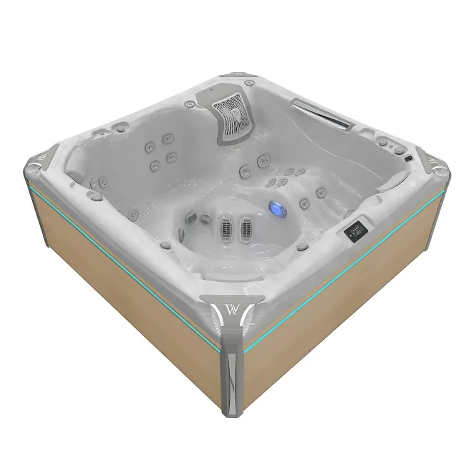 Wellis Kilimanjaro Peak Life Deluxe Whirlpool, WELLIS Wannenfarbe / Aussenverkleidung: STERLING SILVER / LIGHT MAPLE
