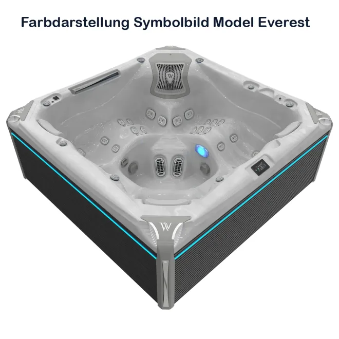 WELLIS ATLAS DELUXE PEAK LIFE, WELLIS Wannenfarbe / Aussenverkleidung: STERLING SILVER / GRAU