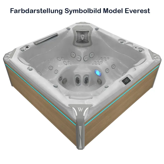 WELLIS ATLAS DELUXE PEAK LIFE, WELLIS Wannenfarbe / Aussenverkleidung: STERLING SILVER / LIGHT MAPLE