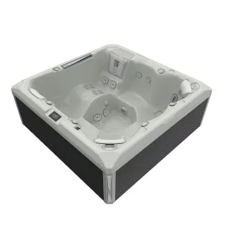 Wellis Atlas Peak Life Essential Whirlpool, WELLIS Wannenfarbe / Aussenverkleidung: SOFT SILK / GRAU