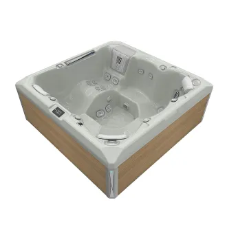 Wellis Atlas Peak Life Essential Whirlpool, WELLIS Wannenfarbe / Aussenverkleidung: SOFT SILK / LIGHT MAPLE