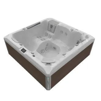 Wellis Atlas Peak Life Essential Whirlpool, WELLIS Wannenfarbe / Aussenverkleidung: STERLING SILVER / GRAPHITE BROWN