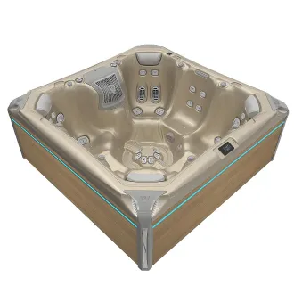 Wellis Elbrus Peak Life Deluxe Whirlpool, WELLIS Wannenfarbe / Aussenverkleidung: CHAMPAGNE / LIGHT MAPLE