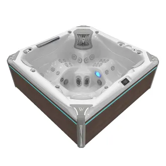 Wellis Everest Peak Life Deluxe Whirlpool, WELLIS Wannenfarbe / Aussenverkleidung: ICE WHITE / GRAPHITE BROWN