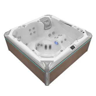 Wellis Kilimanjaro Peak Life Deluxe Whirlpool, WELLIS Wannenfarbe / Aussenverkleidung: ICE WHITE / GRAPHITE BROWN