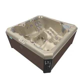 Wellis Palermo Citylife Whirlpool, WELLIS Wannenfarbe / Aussenverkleidung: CHAMPAGNE / GRAPHITE BROWN