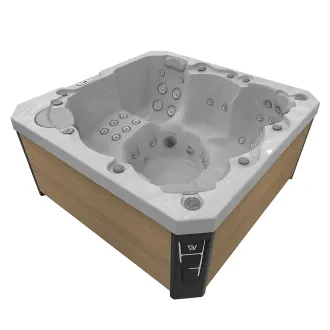 Wellis Prague Citylife 230V Whirlpool, WELLIS Wannenfarbe / Aussenverkleidung: STERLING SILVER / LIGHT MAPLE