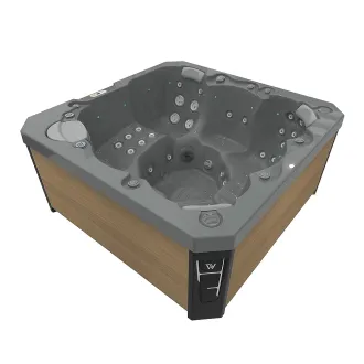Wellis Prague Citylife 230V Whirlpool, WELLIS Wannenfarbe / Aussenverkleidung: THUNDER GREY / LIGHT MAPLE