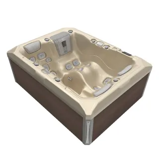 Wellis Teide Peak Life Deluxe Whirlpool, WELLIS Wannenfarbe / Aussenverkleidung: CHAMPAGNE / GRAPHITE BROWN