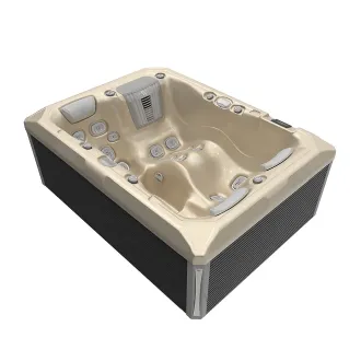 Wellis Teide Peak Life Deluxe Whirlpool, WELLIS Wannenfarbe / Aussenverkleidung: CHAMPAGNE / GRAU
