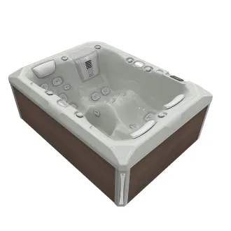 Wellis Teide Peak Life Deluxe Whirlpool, WELLIS Wannenfarbe / Aussenverkleidung: SOFT SILK / GRAPHITE BROWN