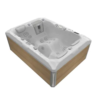 Wellis Teide Peak Life Deluxe Whirlpool, WELLIS Wannenfarbe / Aussenverkleidung: STERLING SILVER / LIGHT MAPLE