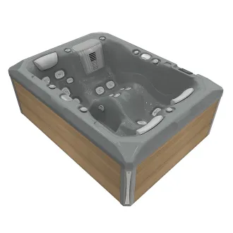 Wellis Teide Peak Life Deluxe Whirlpool, WELLIS Wannenfarbe / Aussenverkleidung: THUNDER GREY / LIGHT MAPLE