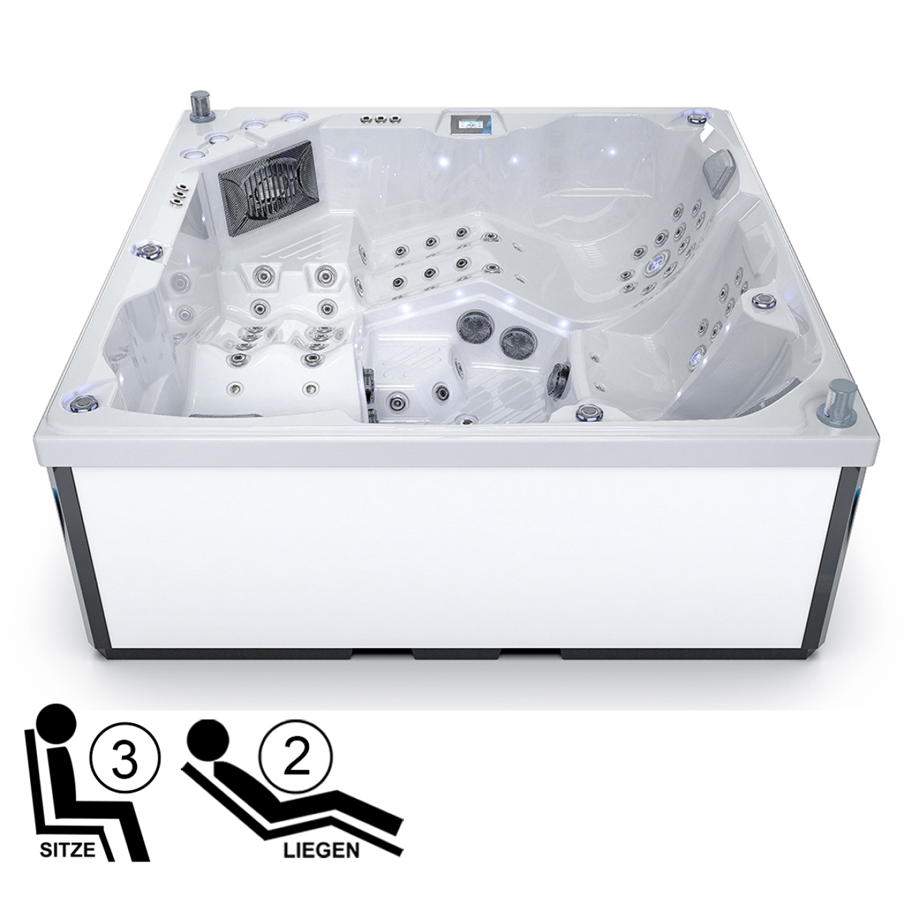 Familien Whirlpool L508 mit USA Balboa Steuerung 2 Liegen 3 Sitze - 230x230cm