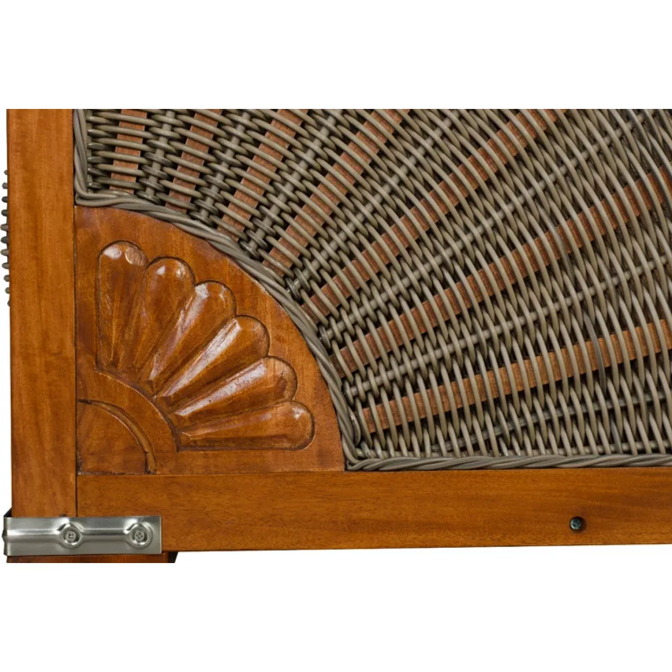 Strandkorb Single 80cm - MAHAGONI HOLZ - aufwendige Schnitzerei