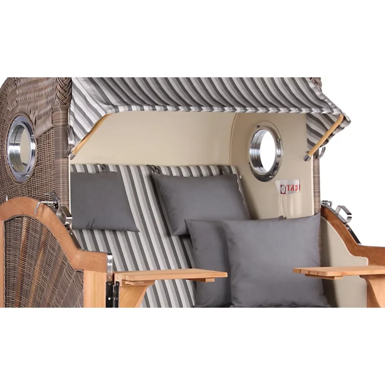 TEAK STRANDKORB PREMIUM - MASSIVE QUALITAET - HOCHWERTIGES TEAK HOLZ