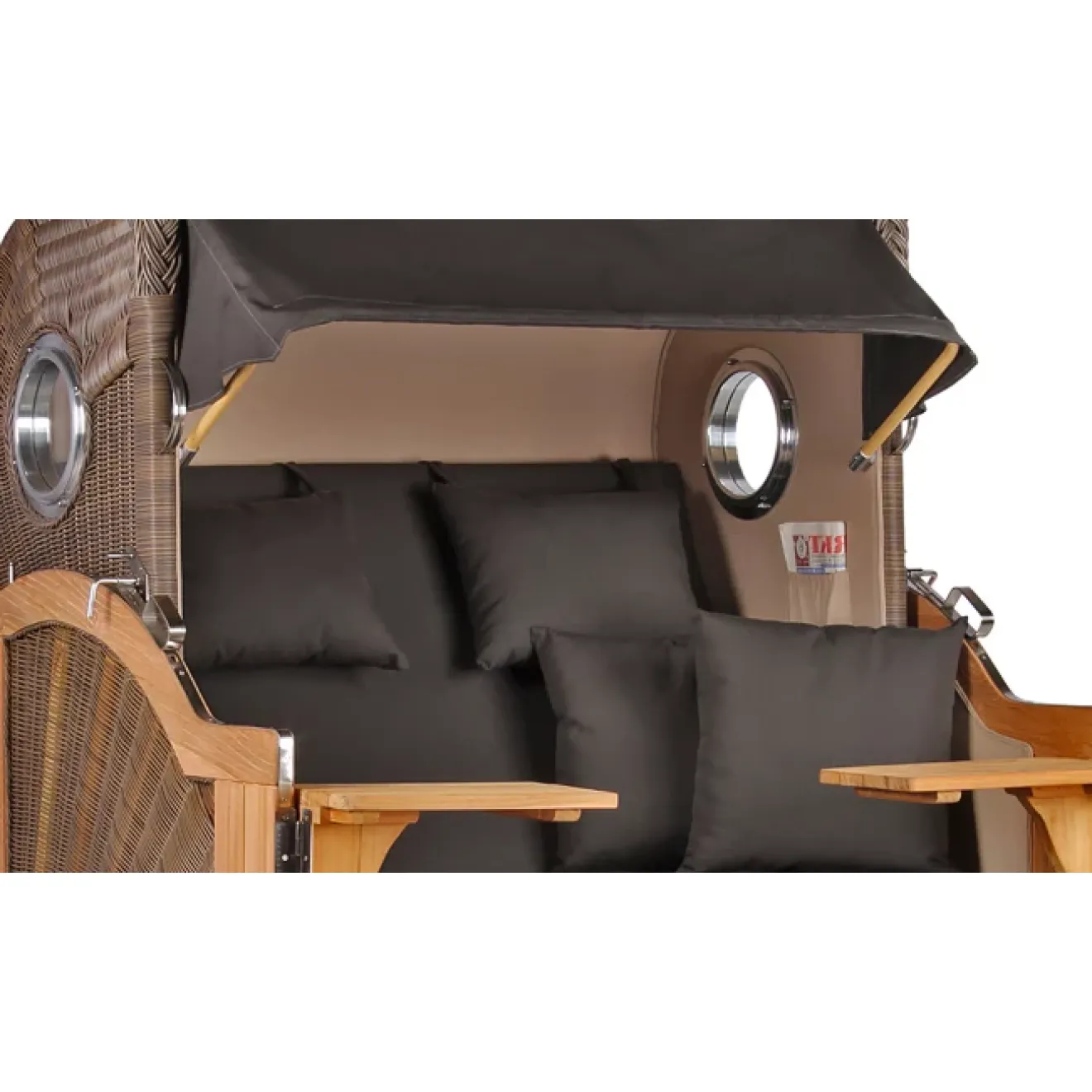 TEAK STRANDKORB PREMIUM - MASSIVE QUALITAET - HOCHWERTIGES TEAK HOLZ
