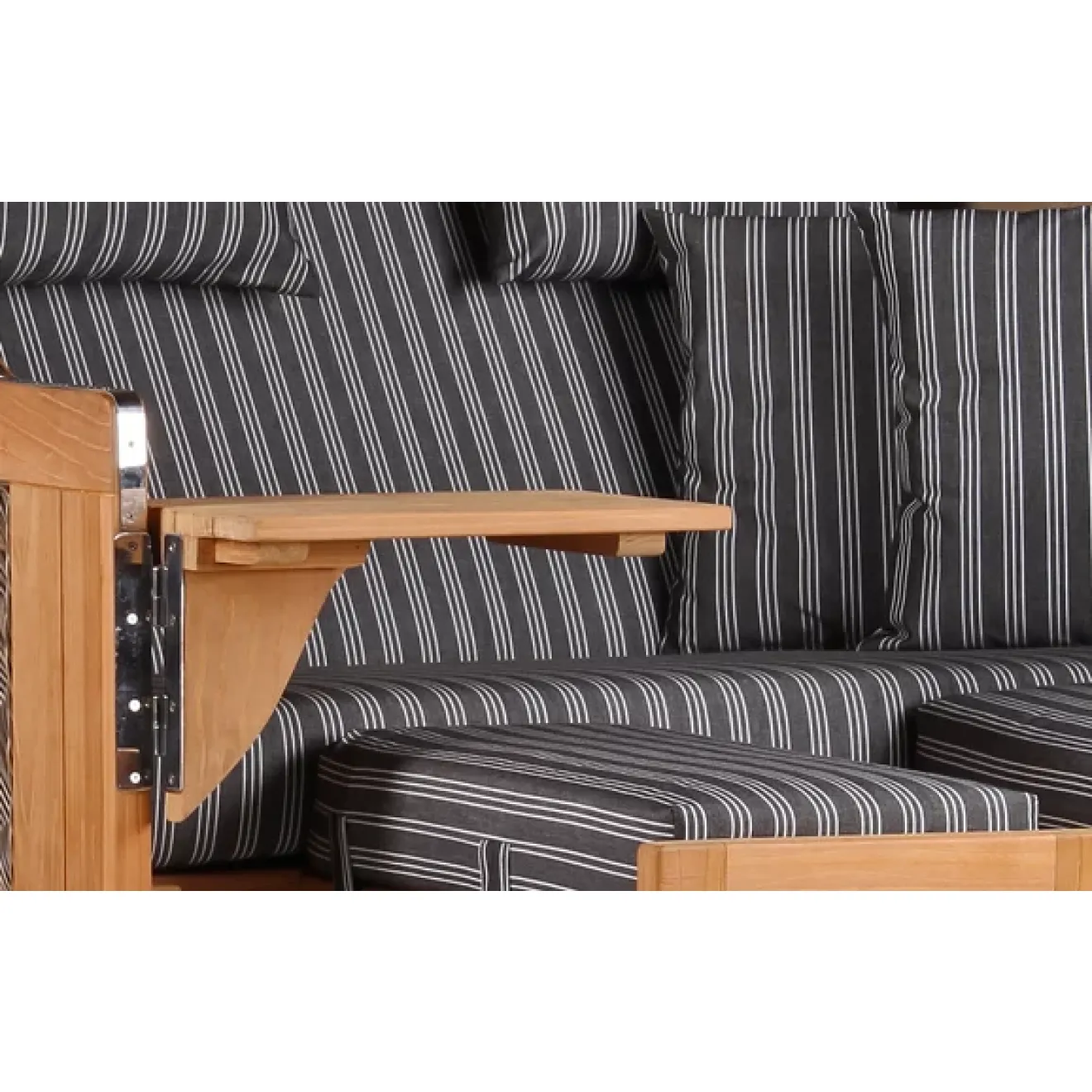 Teak Strandkorb Dangast Business 2.5 - Sitzer Geflecht Grey