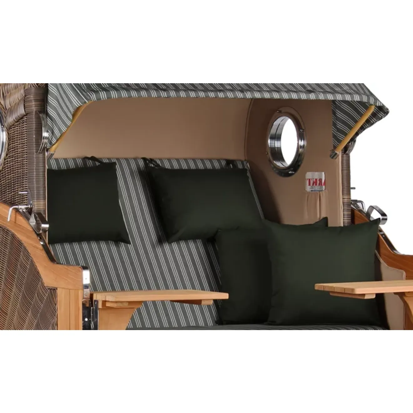 Teak Strandkorb Dangast Business 2.5 - Sitzer Geflecht Grey