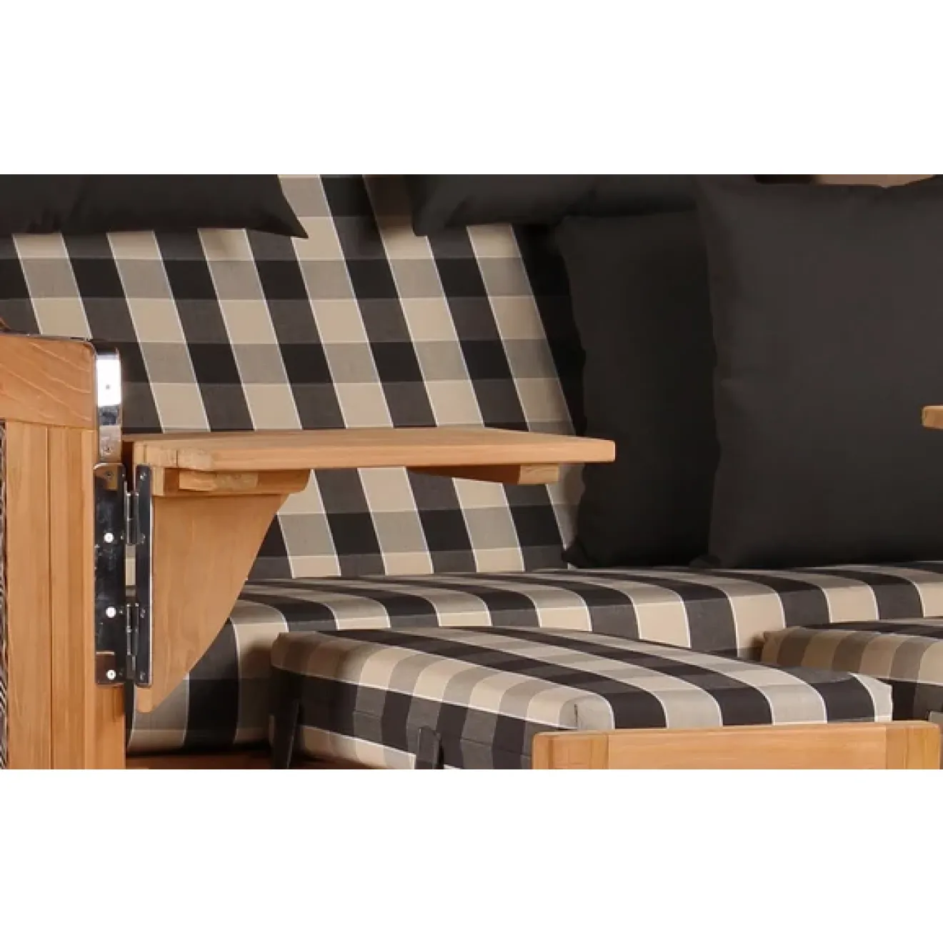 Teak Strandkorb Dangast Business 2.5 - Sitzer Geflecht Grey