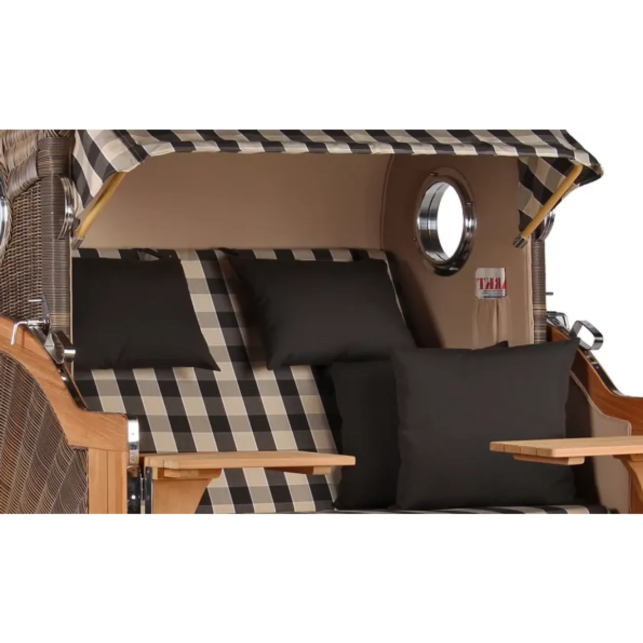 Teak Strandkorb Dangast Business 2.5 - Sitzer Geflecht Grey