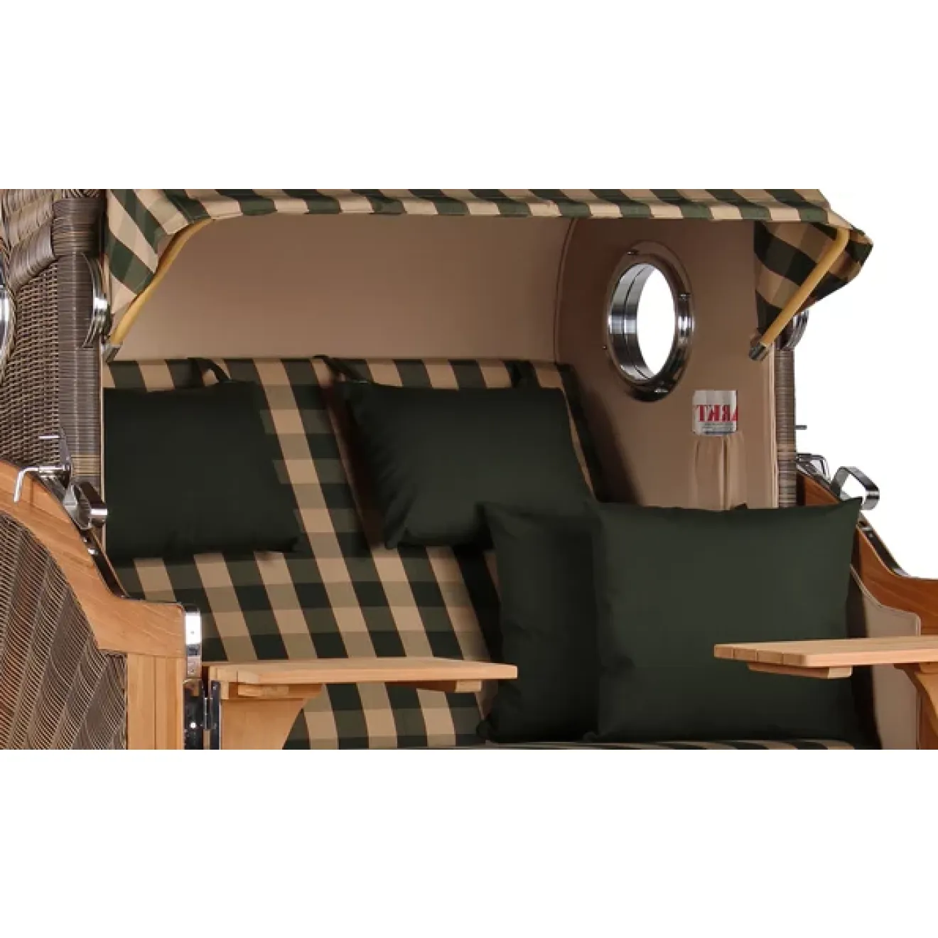 Teak Strandkorb Dangast Business 2.5 - Sitzer Geflecht Grey