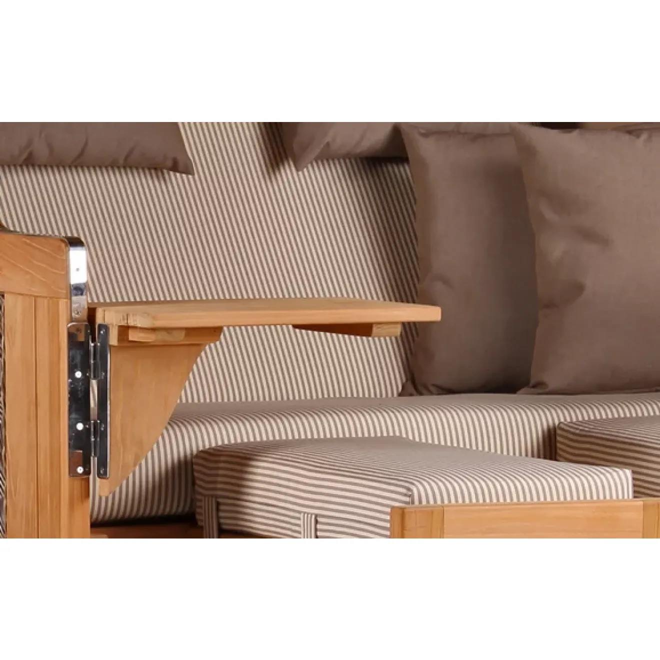 Teak Strandkorb Dangast Business 2.5 - Sitzer Geflecht Grey