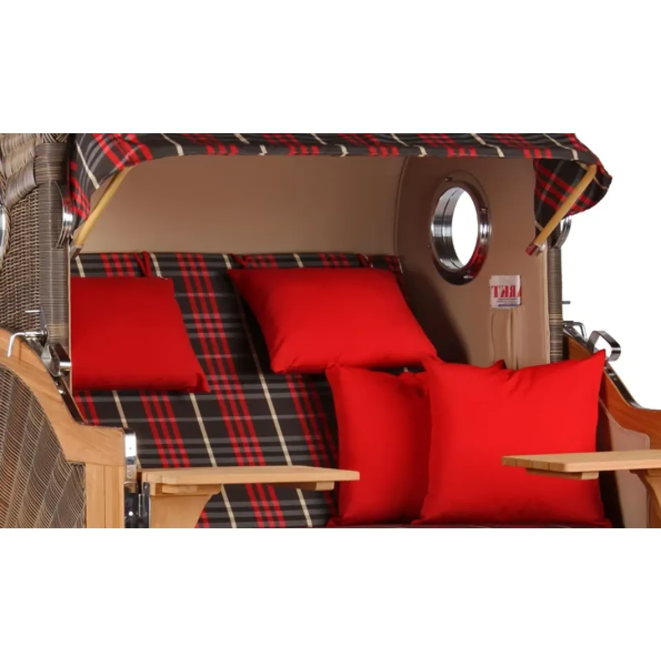 Teak Strandkorb Dangast Business 2.5 - Sitzer Geflecht Grey