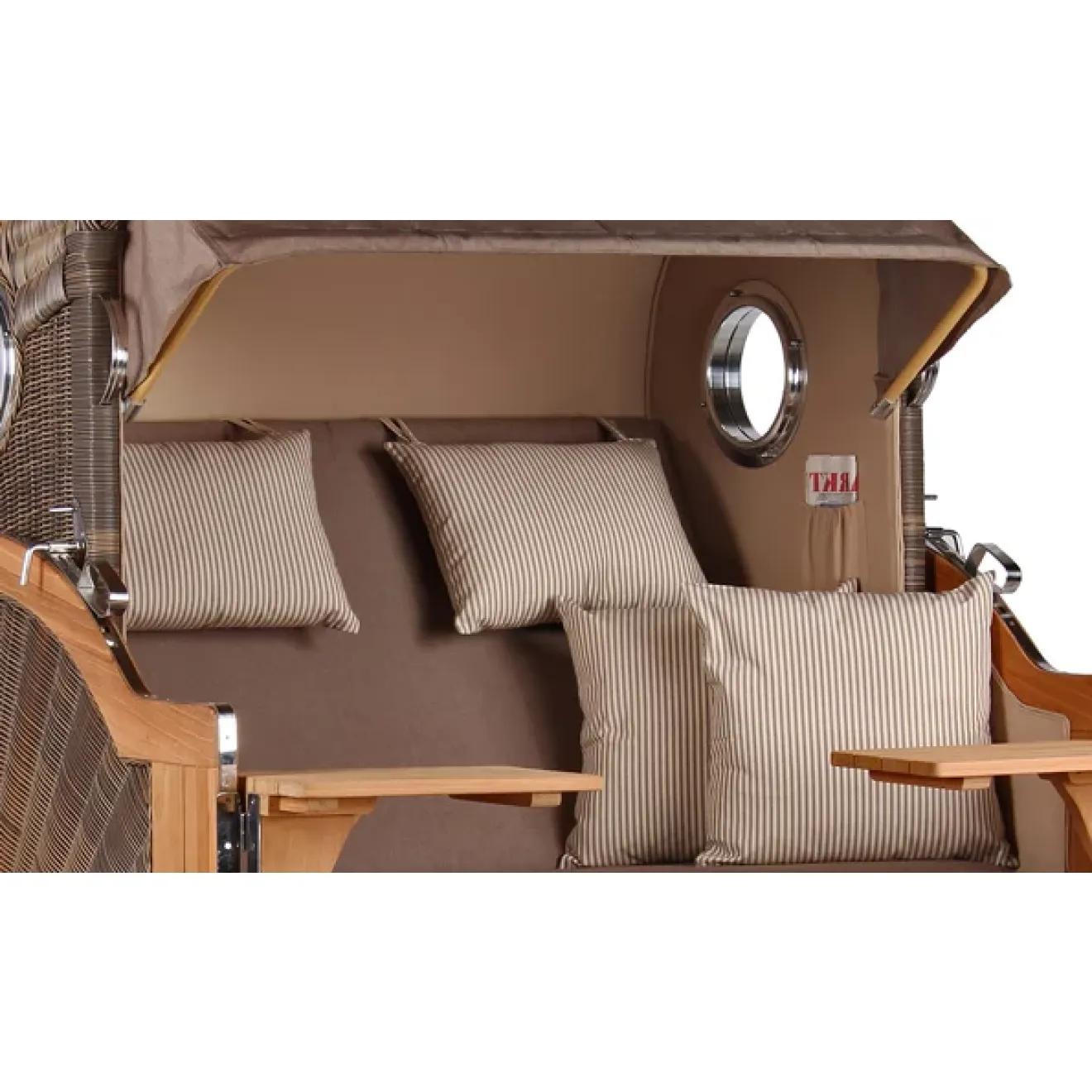 Teak Strandkorb Dangast Business 2.5 - Sitzer Geflecht Grey
