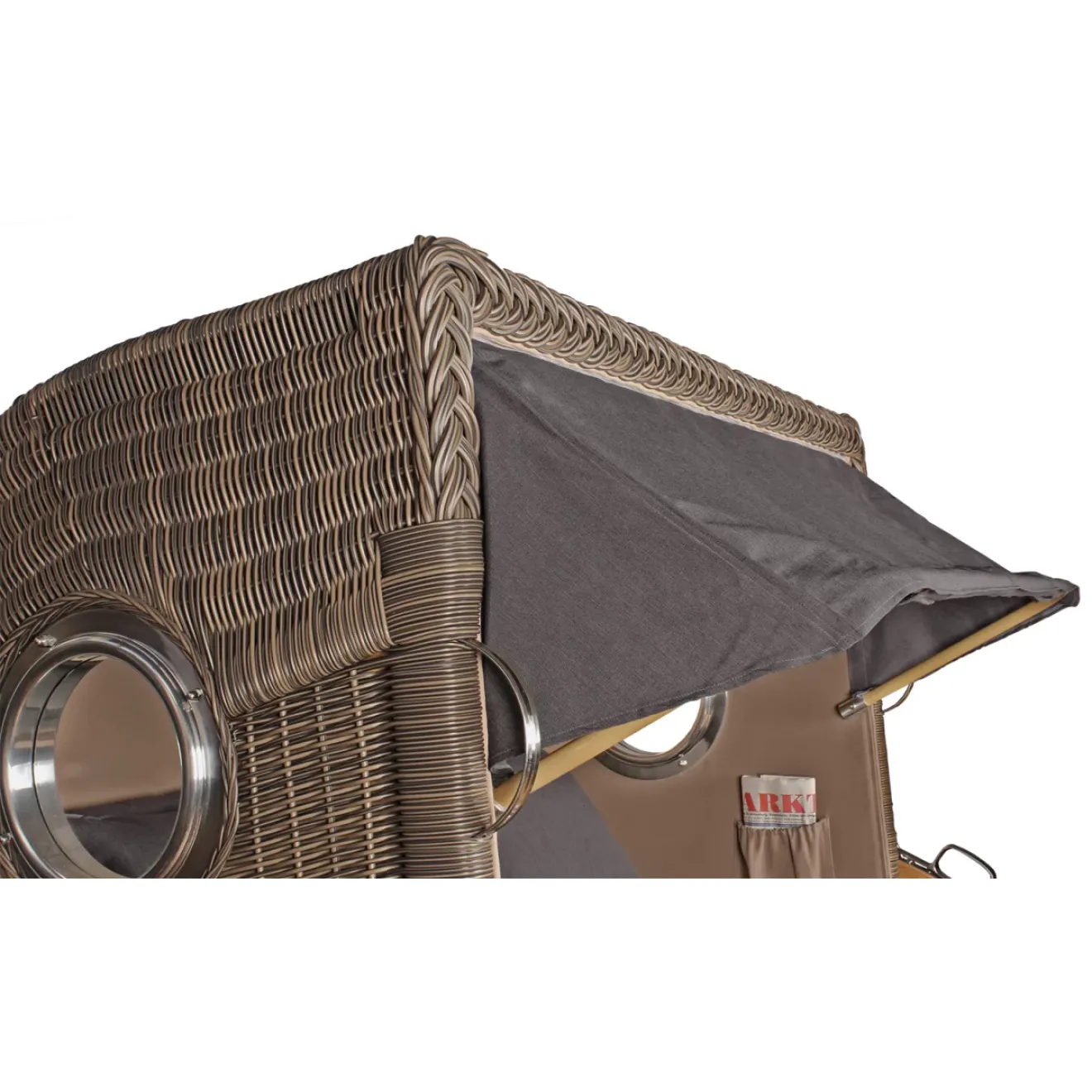 Teak Strandkorb Dangast Business 2.5 - Sitzer Geflecht Grey