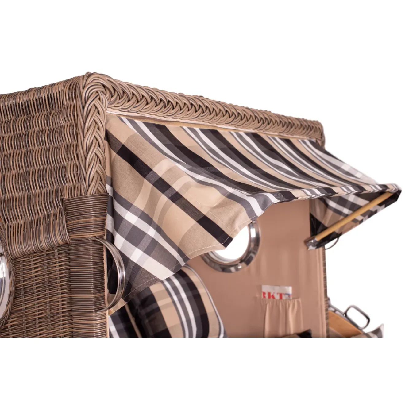 Teak Strandkorb Dangast Business 2.5 - Sitzer Geflecht Grey
