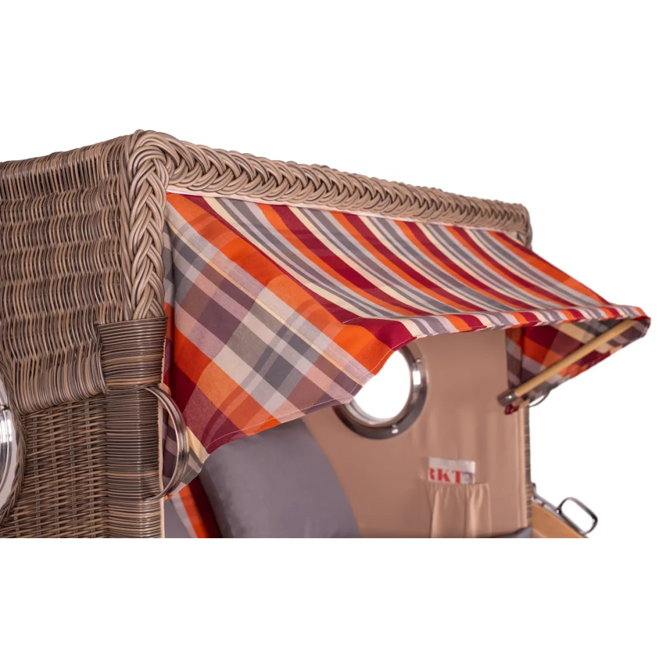 Teak Strandkorb Dangast Business 2.5 - Sitzer Geflecht Grey