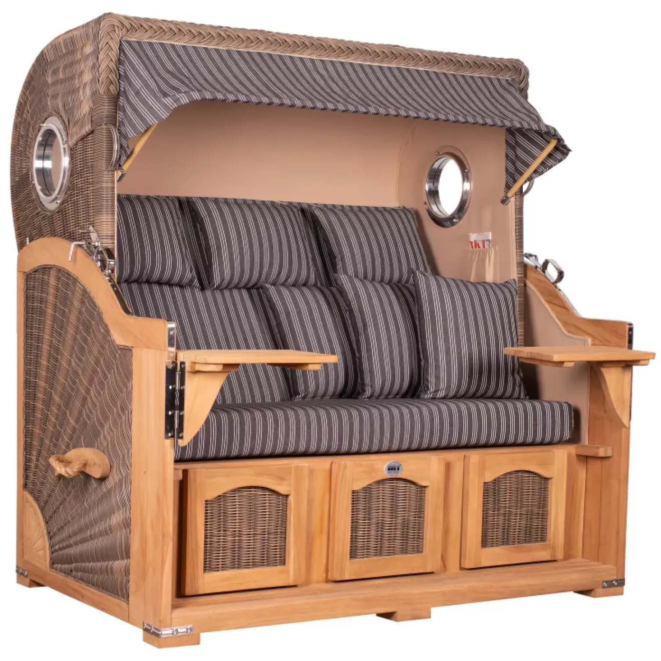 Strandkorb Dangast Teak 3er XXL 170cm breit - Premiumqualität