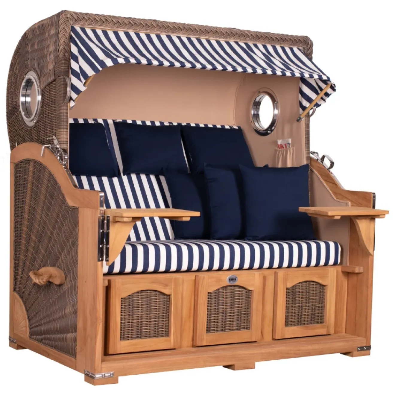 Strandkorb Dangast Teak 3er XXL 170cm breit - Premiumqualität