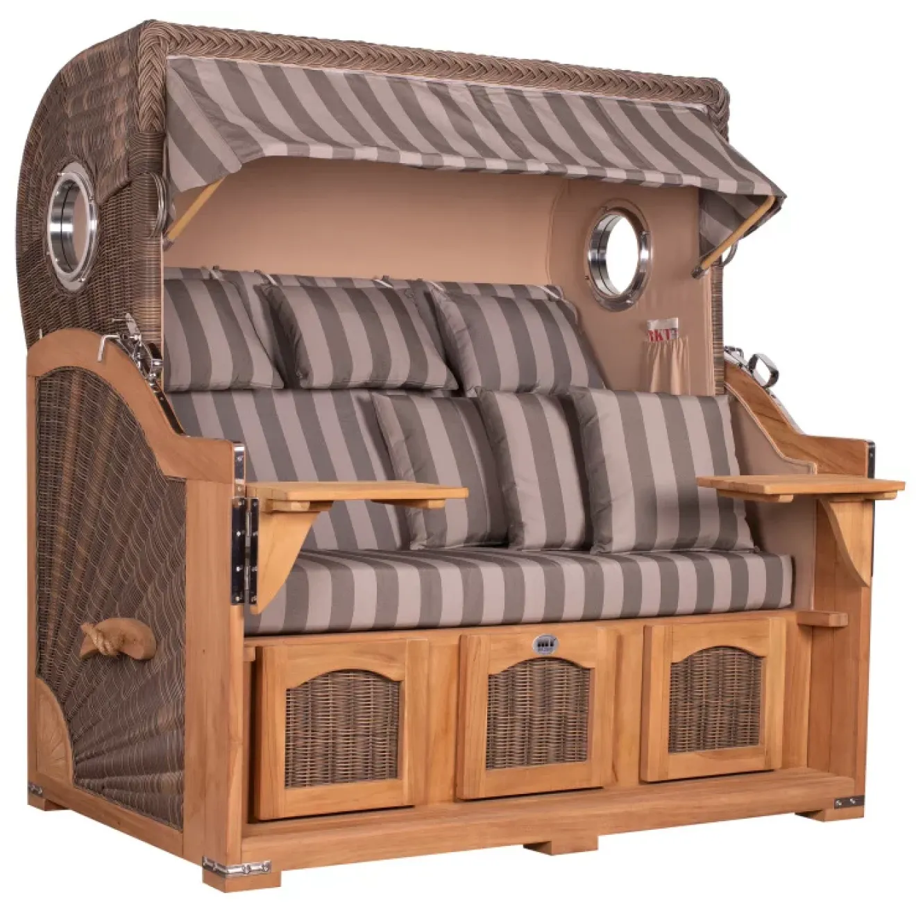 Strandkorb Dangast Teak 3er XXL 170cm breit - Premiumqualität