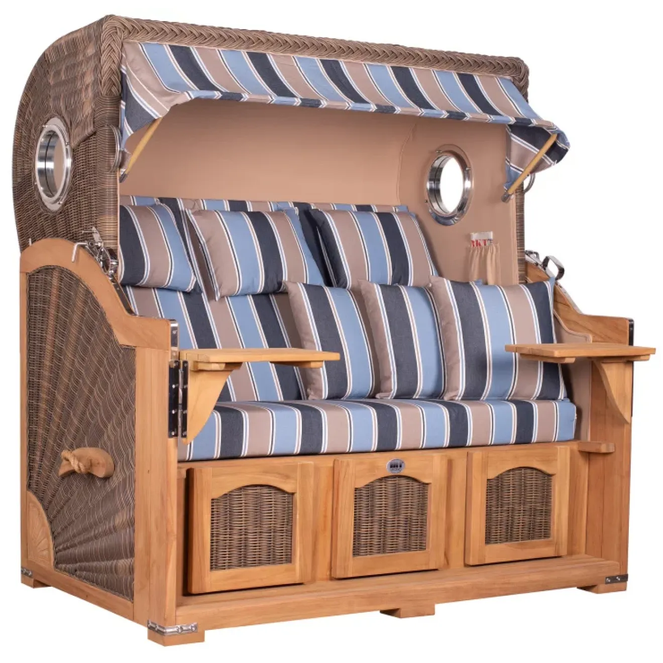 Strandkorb Dangast Teak 3er XXL 170cm breit - Premiumqualität