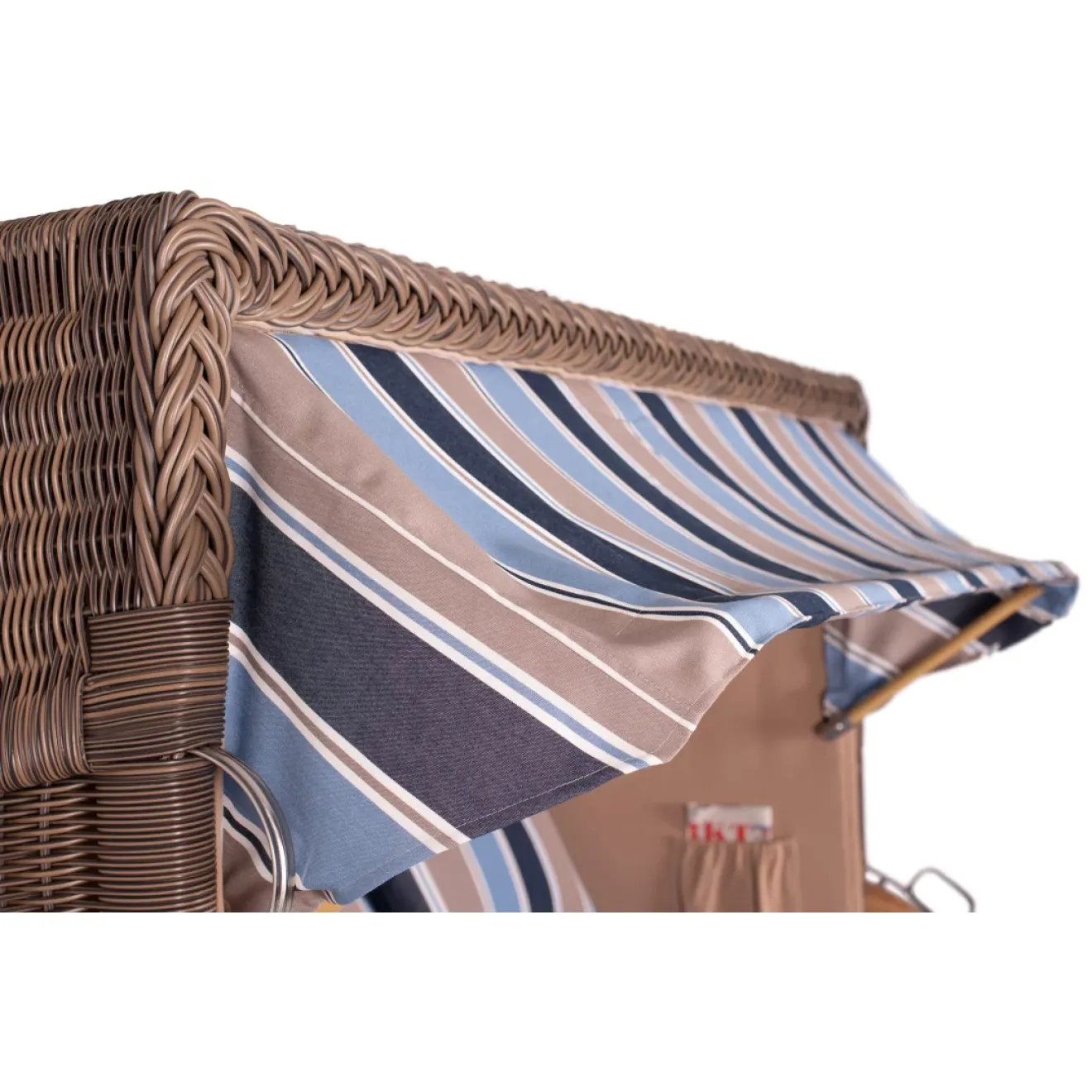 3ER TEAK STRANDKORB DANGAST MIT BULLAUGE GREY DESIGN 580