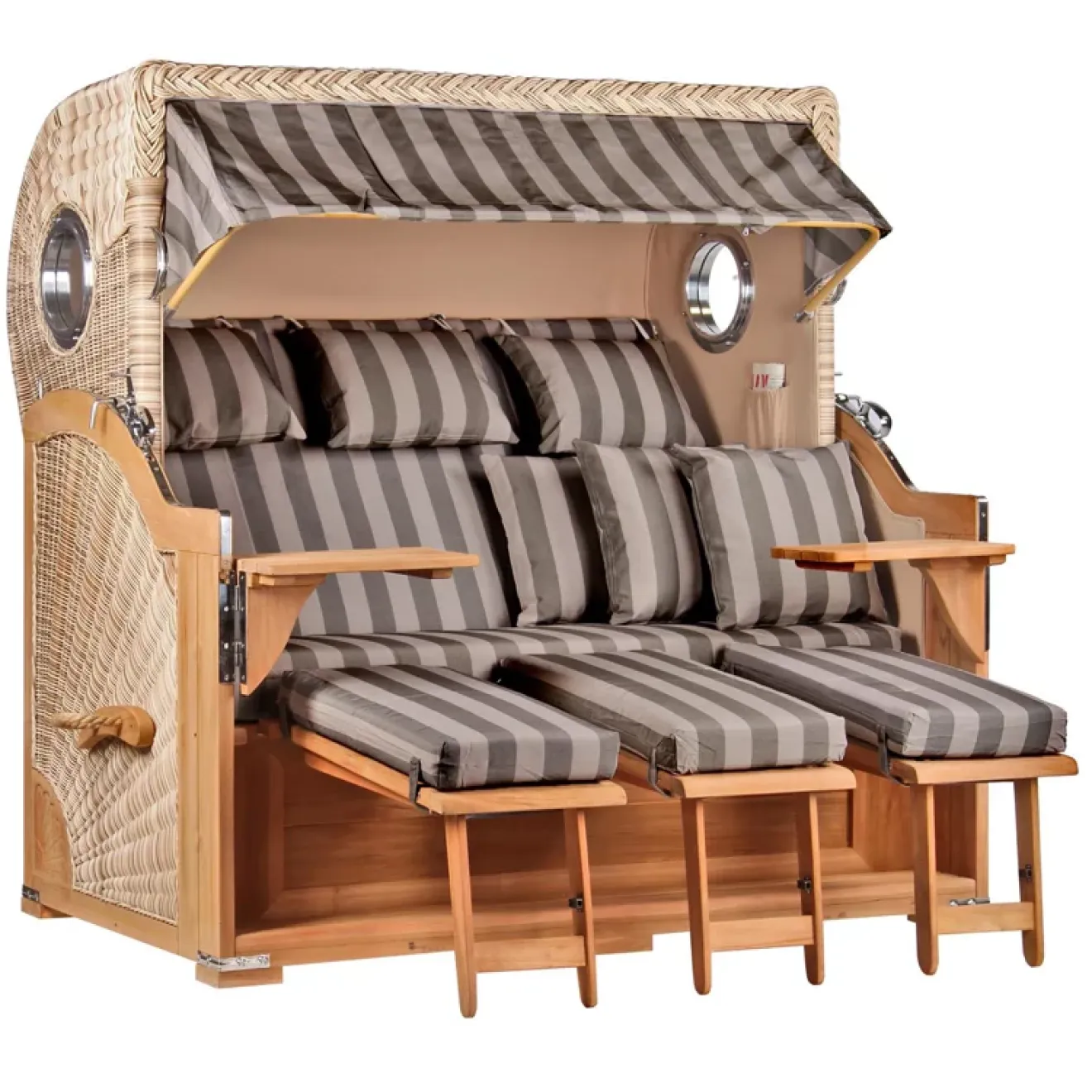 Strandkorb Teak 3er XXL ➪ Premiumqualität