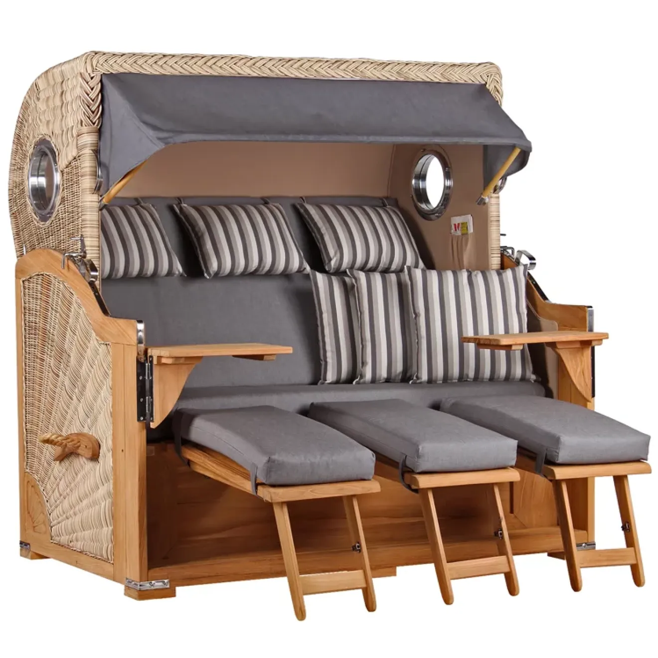 Strandkorb Teak 3er XXL ➪ Premiumqualität