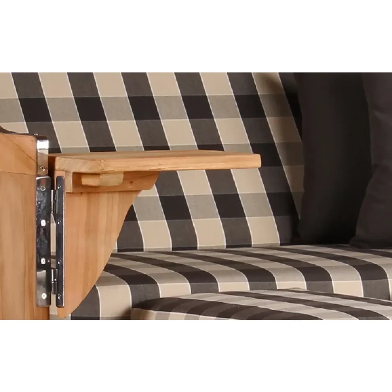 2-SITZER TEAK STRANDKORB DANGAST MIT BULLAUGEN GREY DESIGN 505
