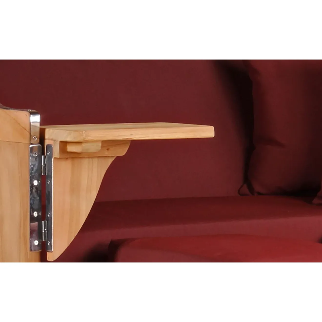 Teak Strandkorb Keitum Business 2 - Sitzer Blau Grau kariert Geflecht Mokka