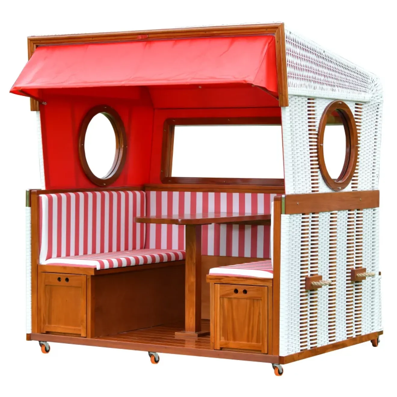 Strandkorb TeSTRANDKOERBE/M6 Personen Lounge Strandkorb - perfekt für Gastro - Messe und PrivatR_DEKO/BALTIKUM/fehlt.pngak 3er XXL - Premiumqualität